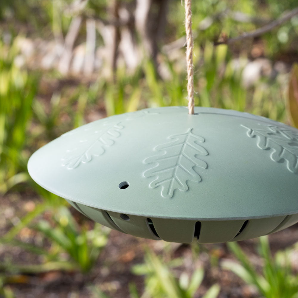 Green Pebble Bird Feeder Ø21x7cm