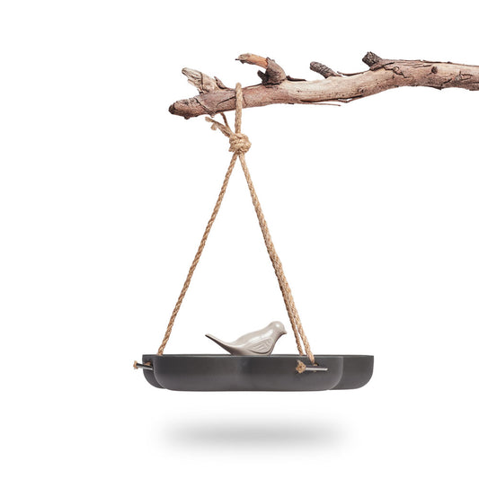 Grey Flora Bird Feeder Ø23x3.5cm