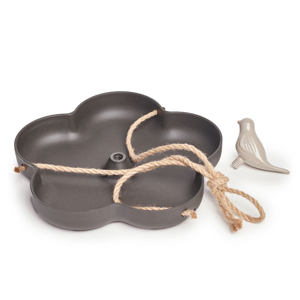 Grey Flora Bird Feeder Ø23x3.5cm