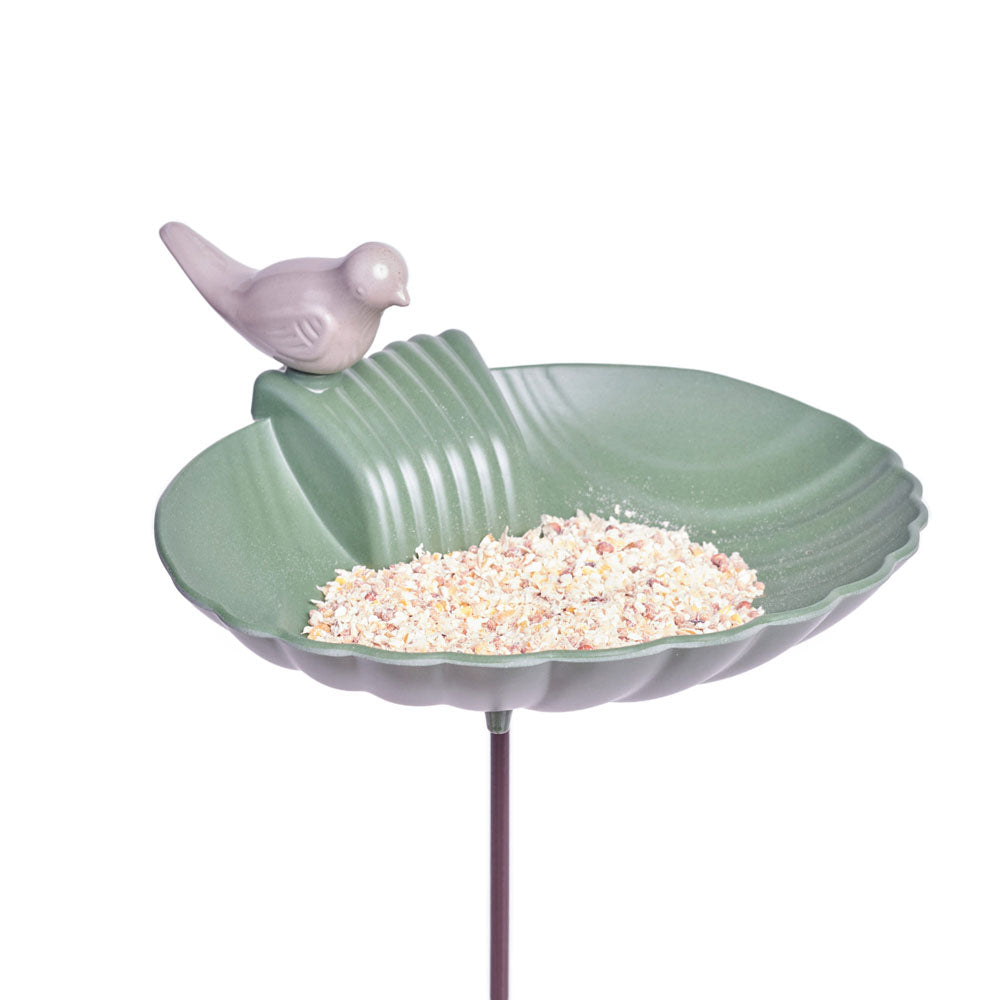 Green Shell Stake Feeder Ø18.5x6cm