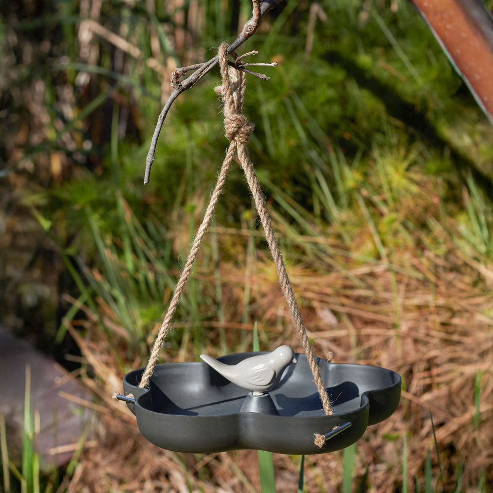 Grey Flora Bird Feeder Ø23x3.5cm