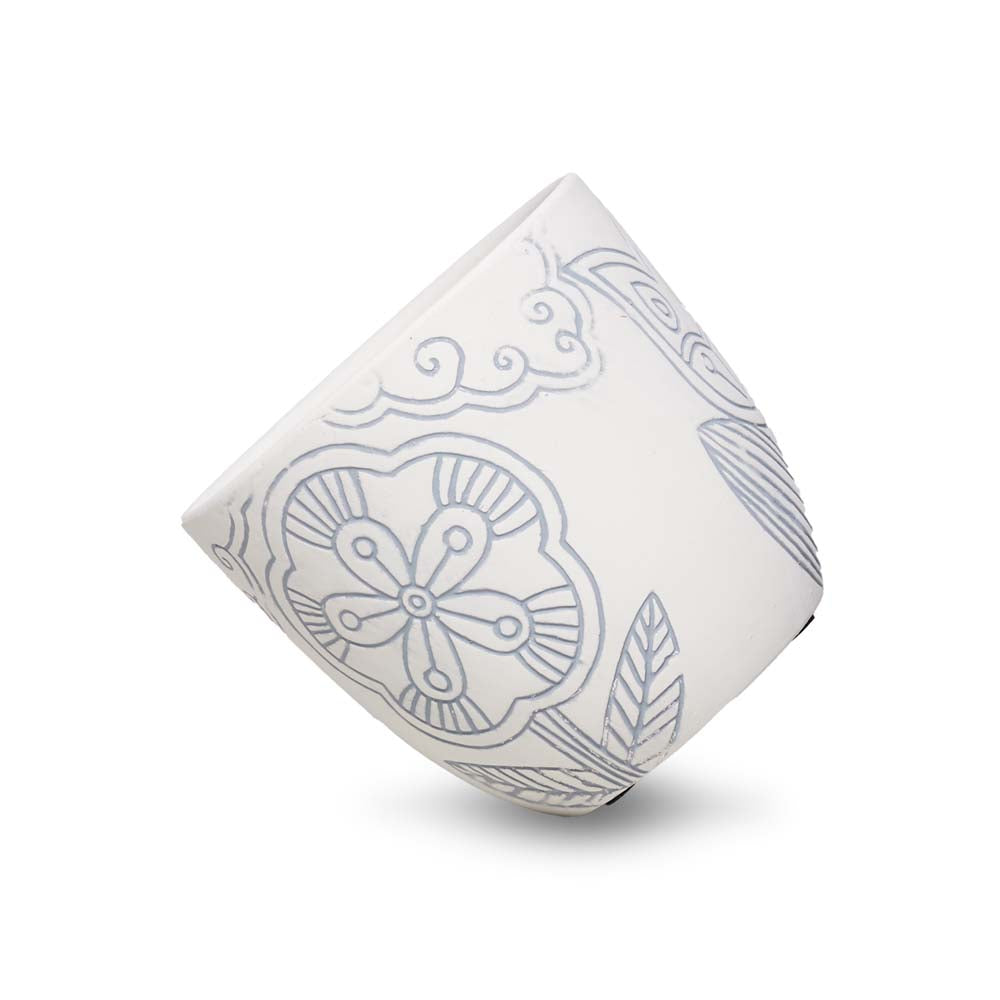 White Flower Ceramic Ø12.5x11cm