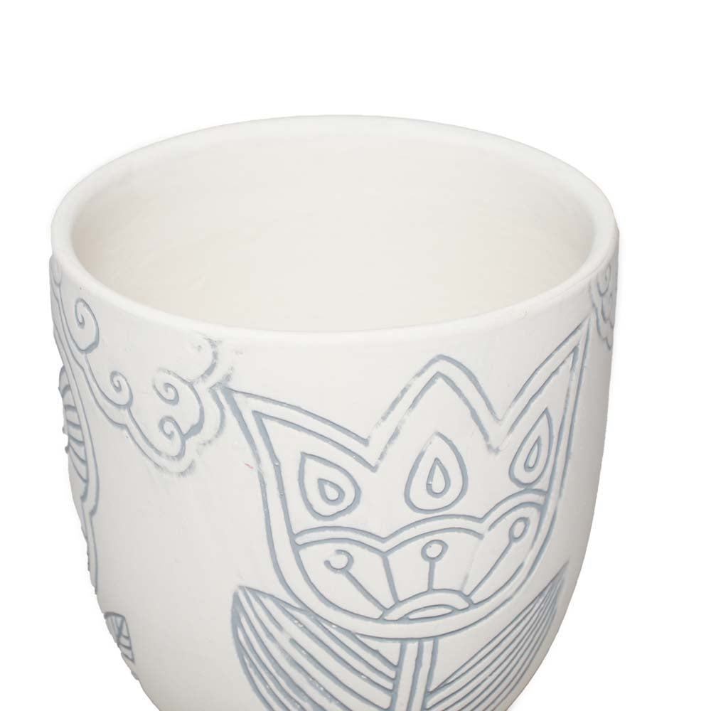 White Flower Ceramic Ø12.5x11cm