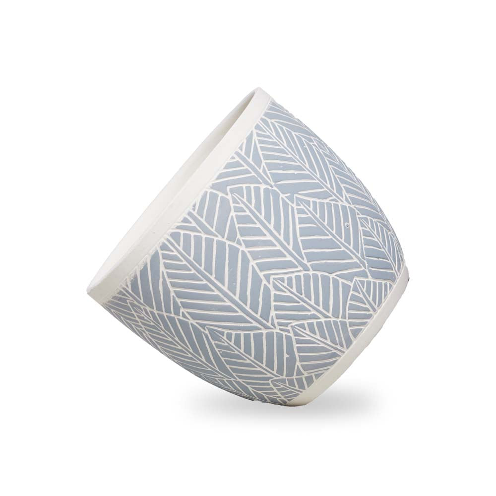 Grey Leaf Planter L Ø17x15cm