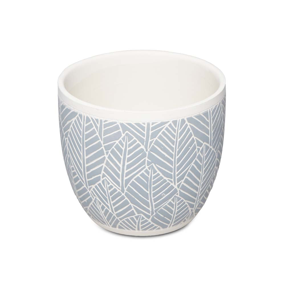 Grey Leaf Planter L Ø17x15cm