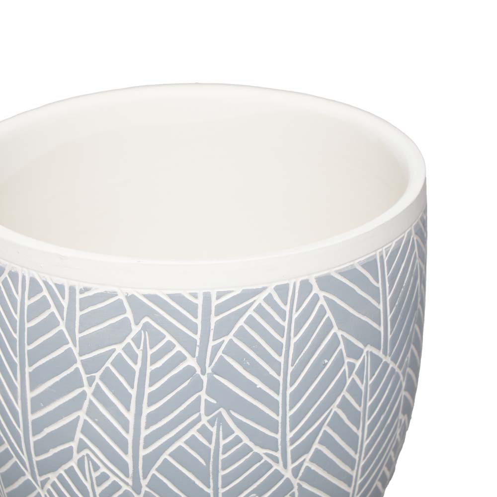 Grey Leaf Planter L Ø17x15cm