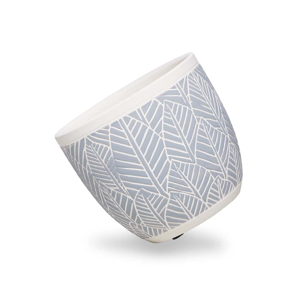 Grey Leaf Planter S Ø12.5x11cm