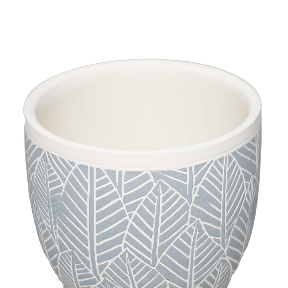 Grey Leaf Planter S Ø12.5x11cm