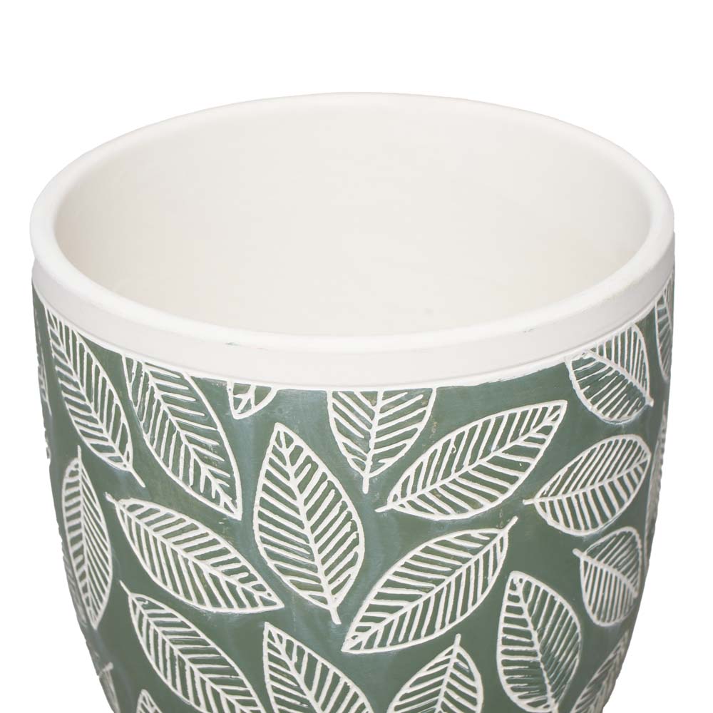 Green Leaf Planter L Ø13.5x12.5cm