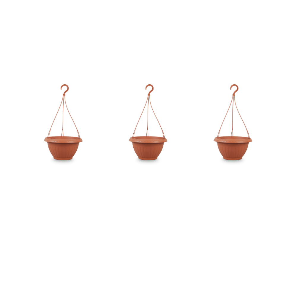 3 PACK Hanging Flowerpot 30Cm (Terracotta)