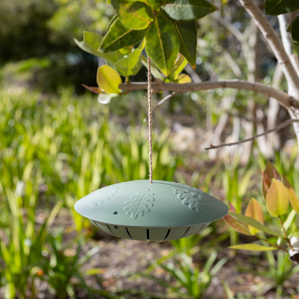 Green Pebble Bird Feeder Ø21x7cm