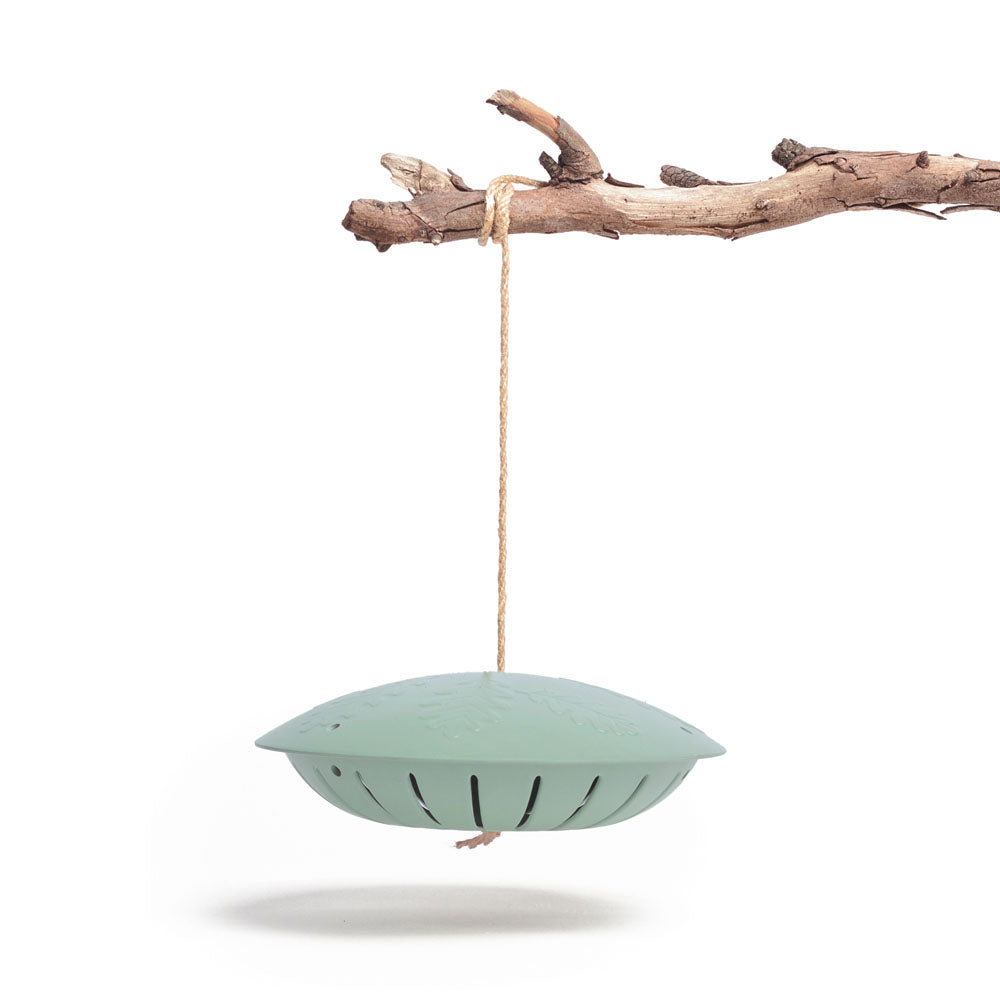 Green Pebble Bird Feeder Ø21x7cm