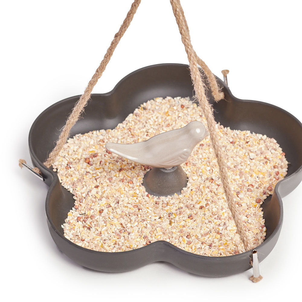 Grey Flora Bird Feeder Ø23x3.5cm