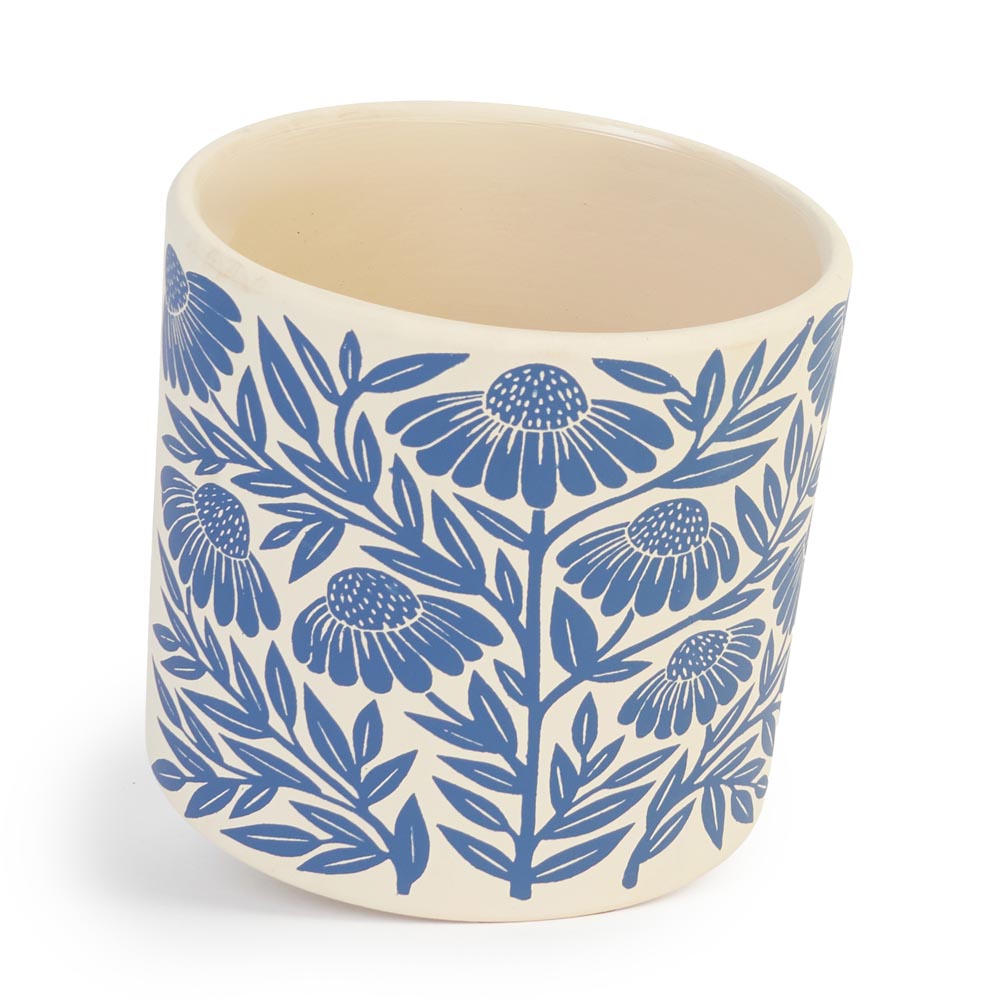 Blue Flower Pot Ø13.5x12.5cm