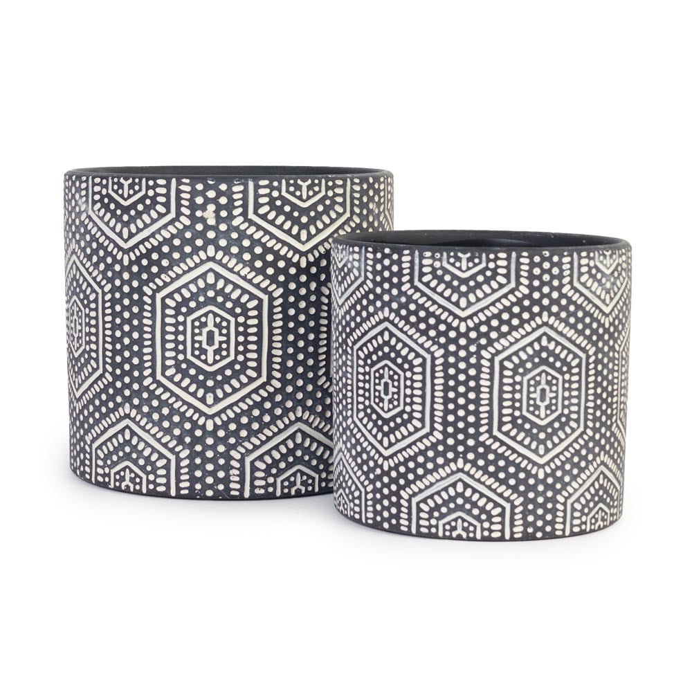 Midnight Geo Pot Ø13.5x12.5cm