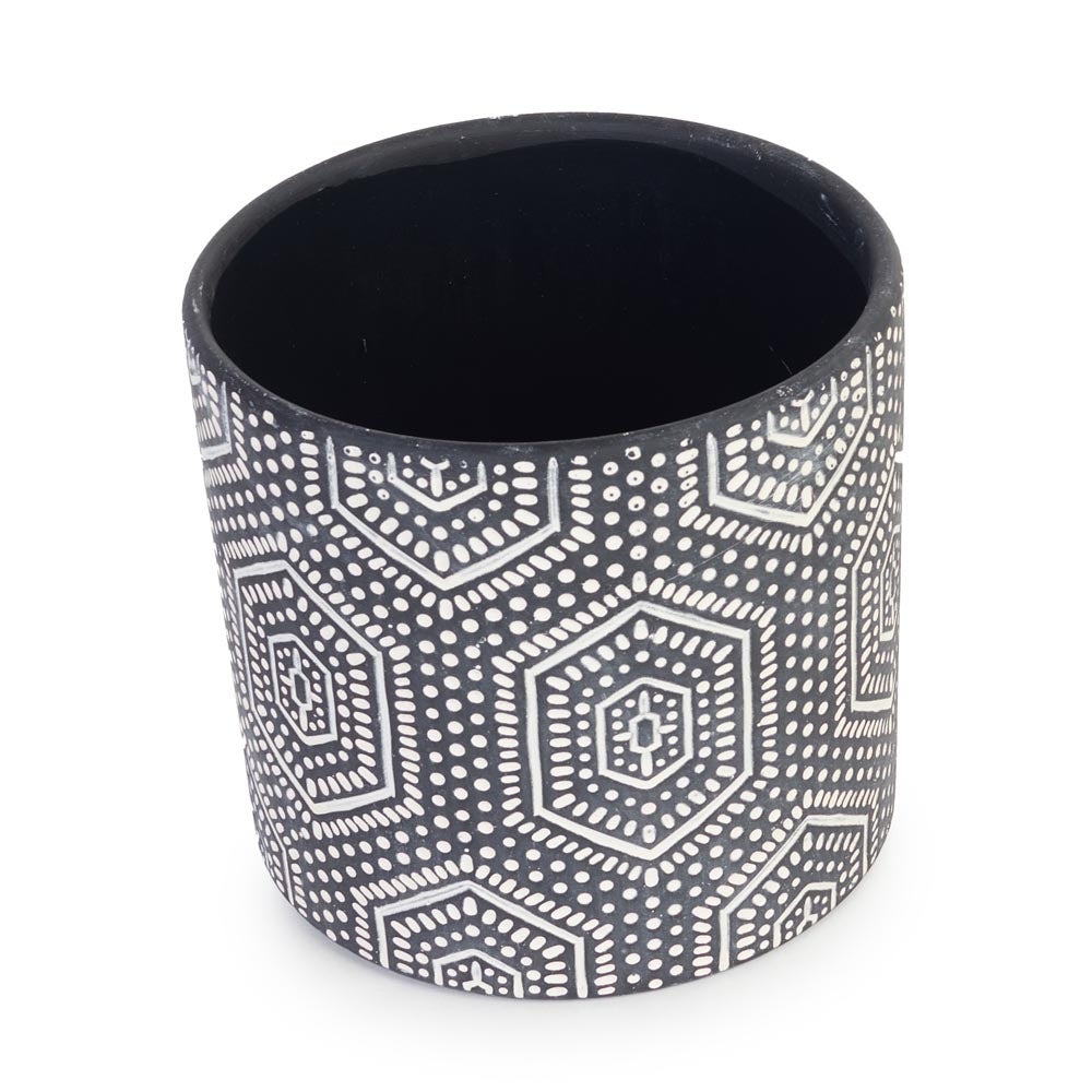 Midnight Geo Pot Ø13.5x12.5cm