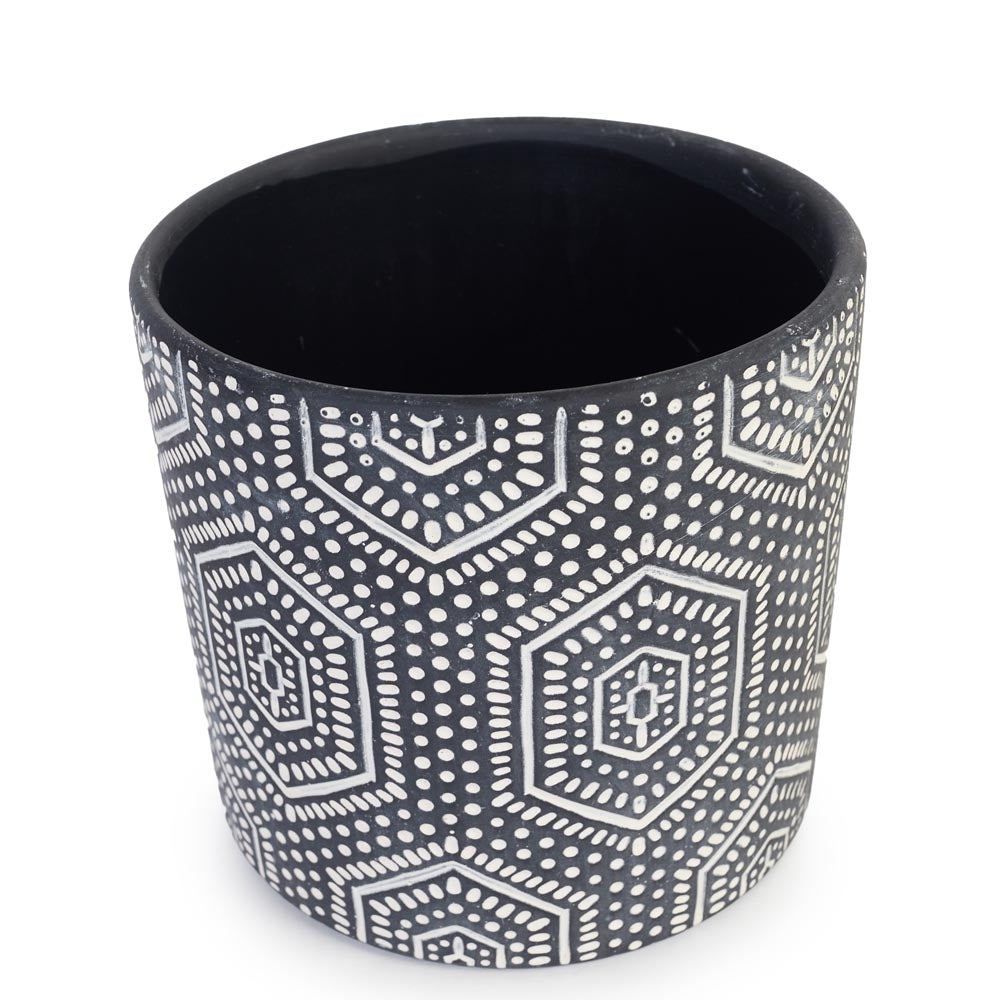 Midnight Geo Pot Ø13.5x12.5cm