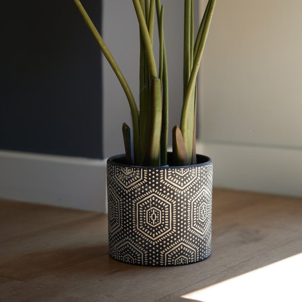 Midnight Geo Pot Ø13.5x12.5cm