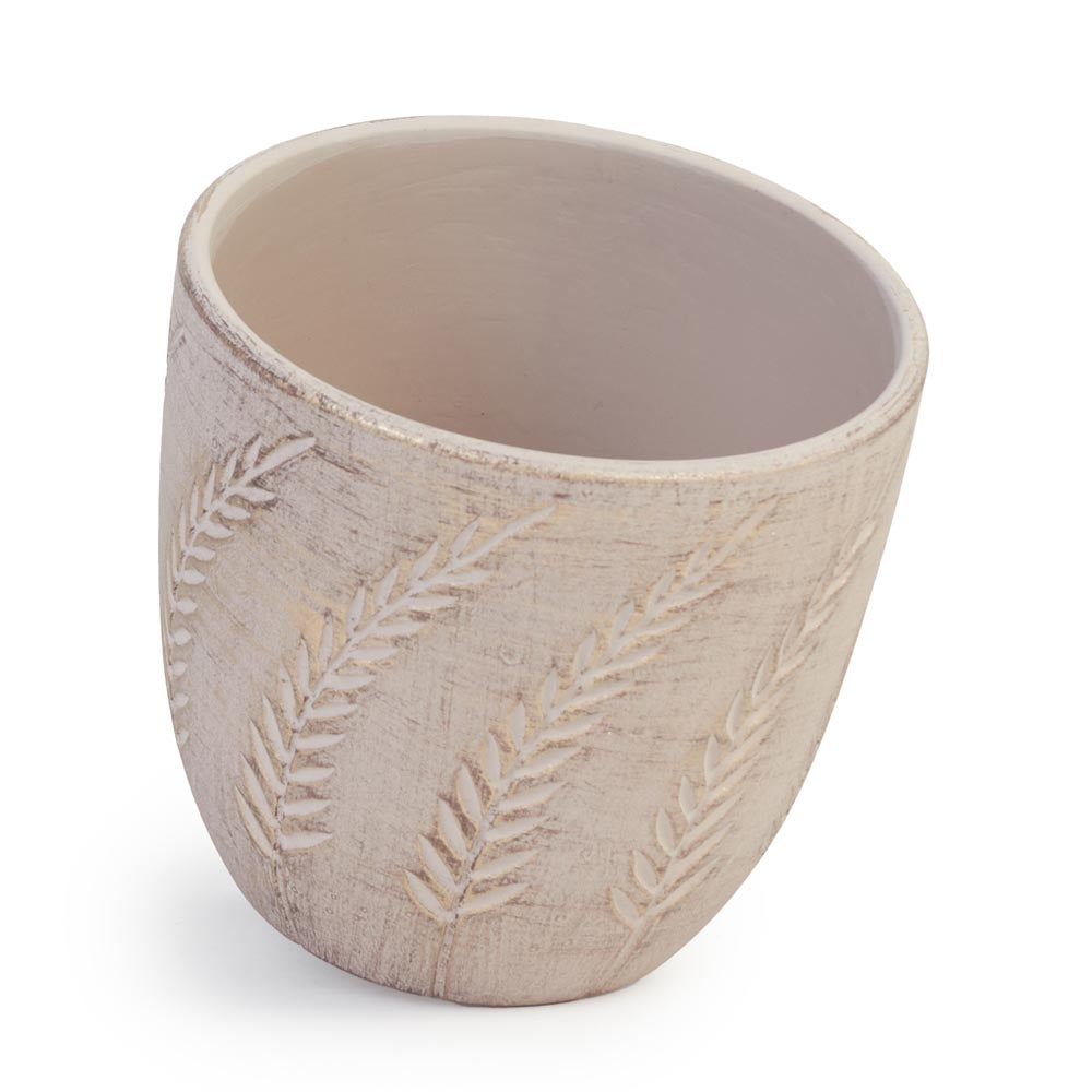 Rustic Leaves Pot Ø13.5x12.5cm