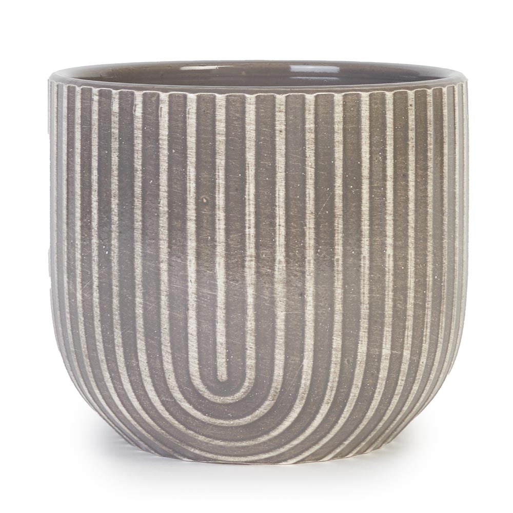 Charcoal Arc Pot Ø14x12cm