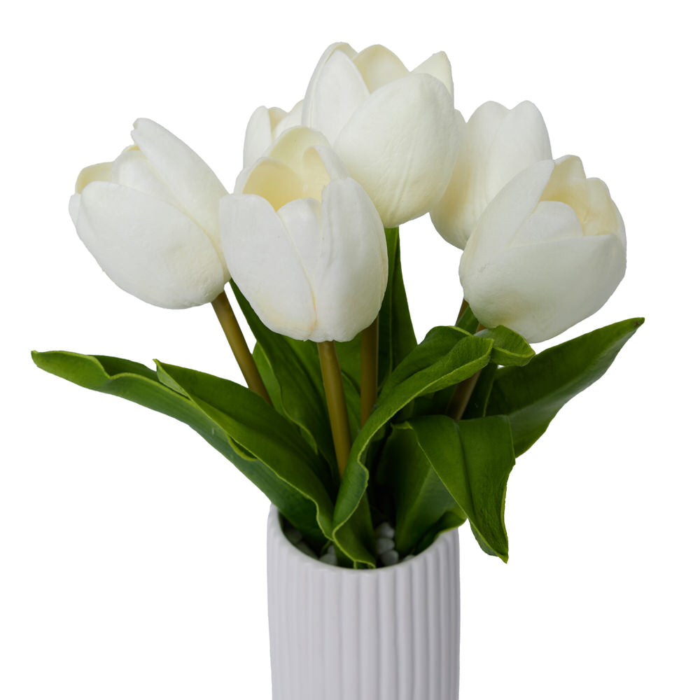 Real touch Tulips in Ceramic Vase Ø18*41cm