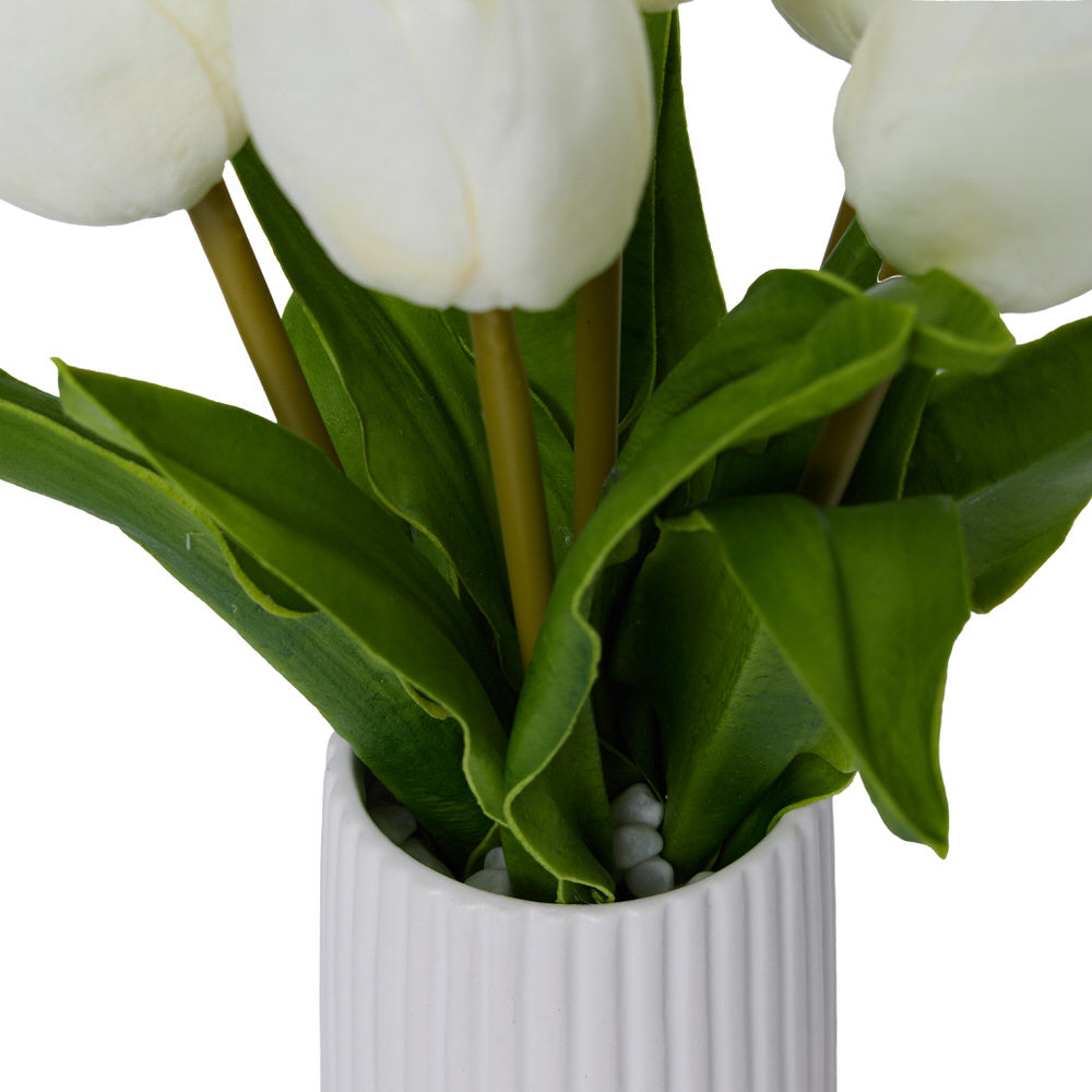 Real touch Tulips in Ceramic Vase Ø18*41cm