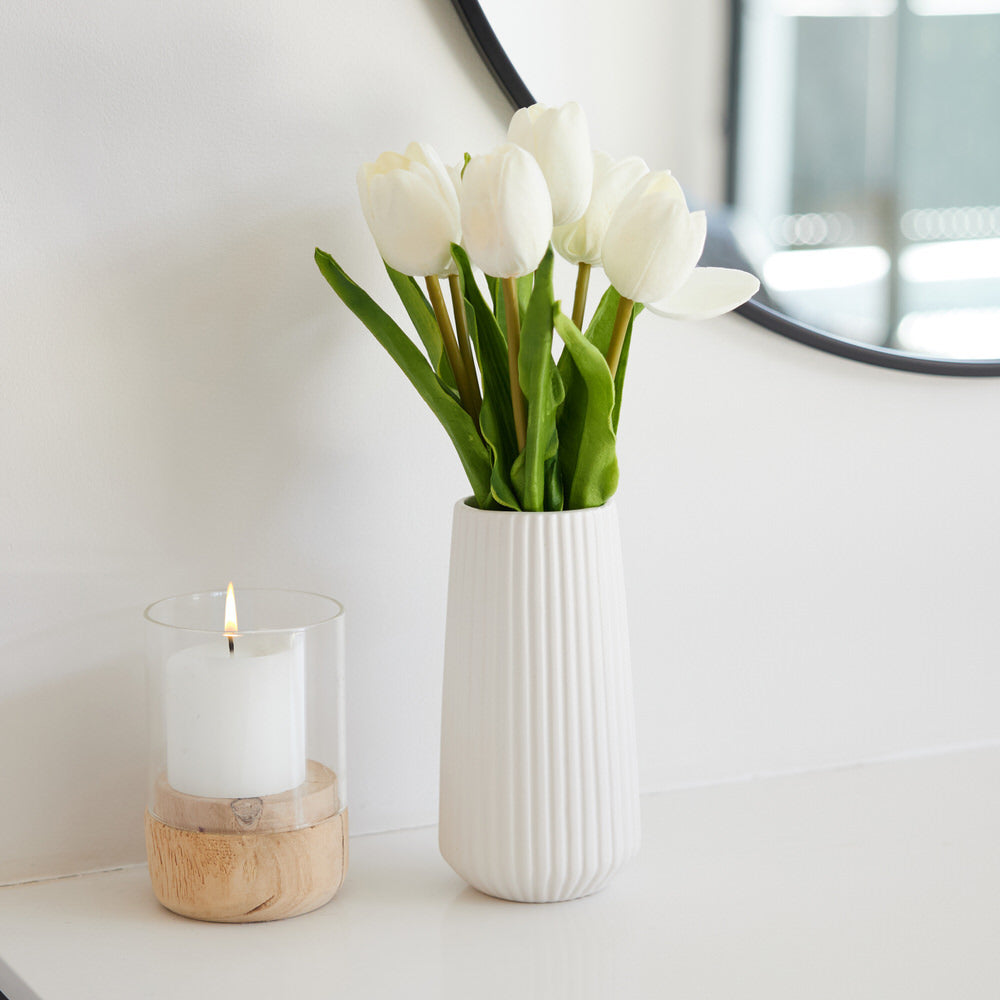 Real touch Tulips in Ceramic Vase Ø18*41cm