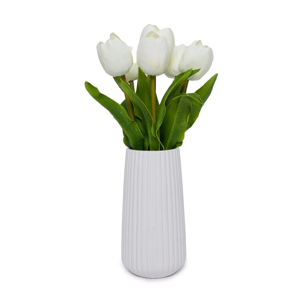 Real touch Tulips in Ceramic Vase Ø18*41cm
