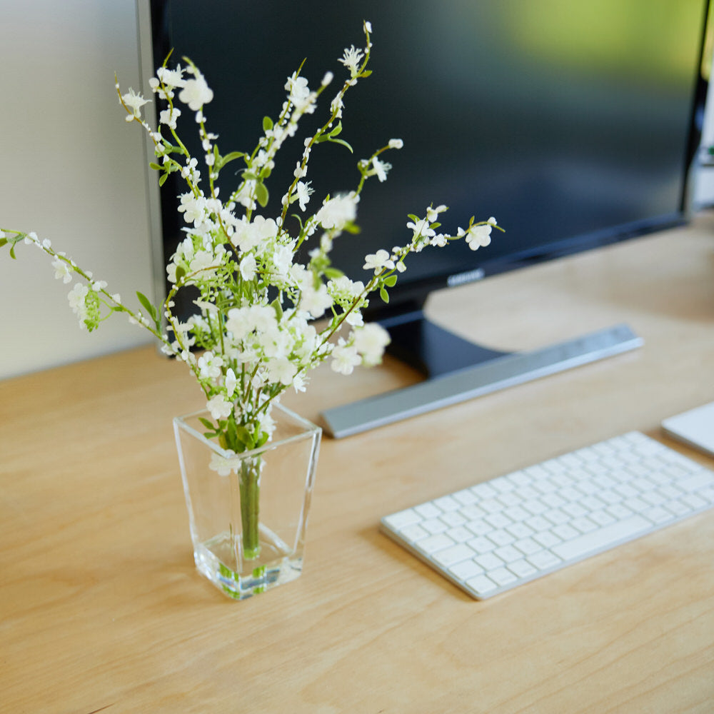 Snow Willow in glass vase Ø22x38cm