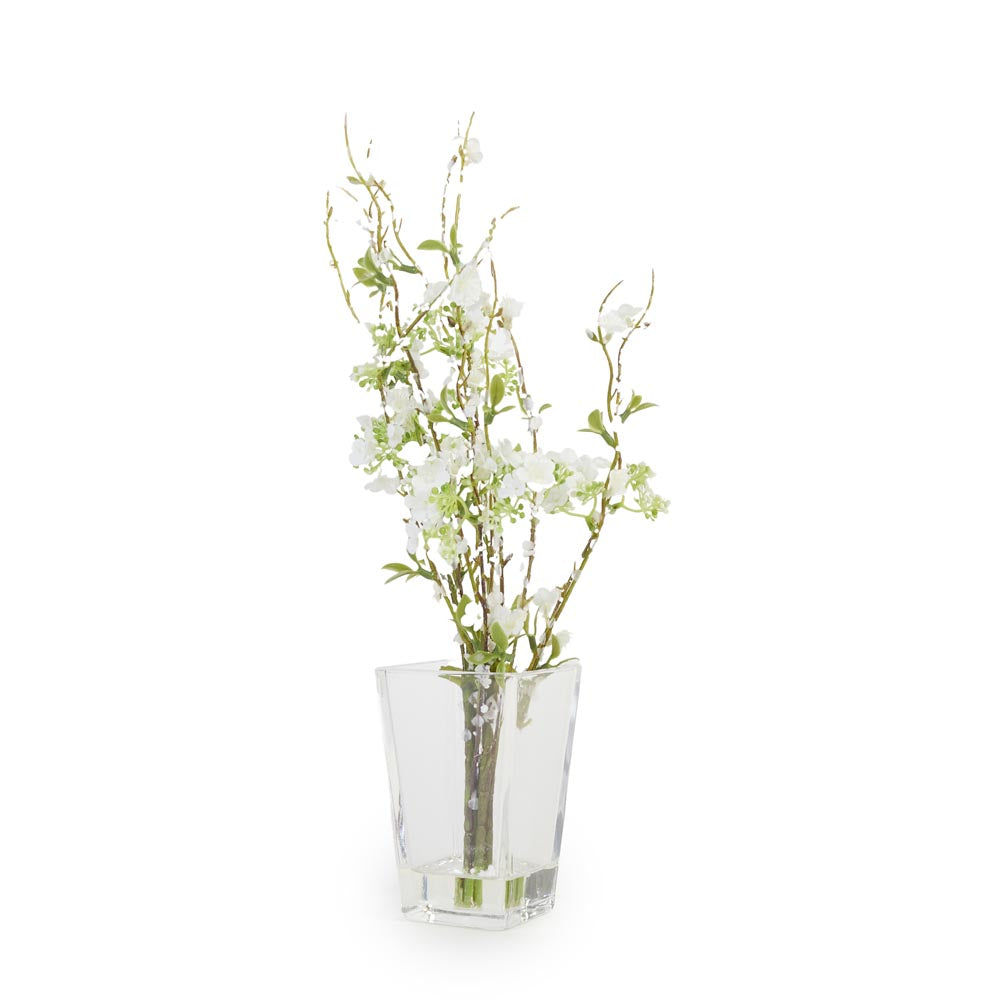 Snow Willow in glass vase Ø22x38cm