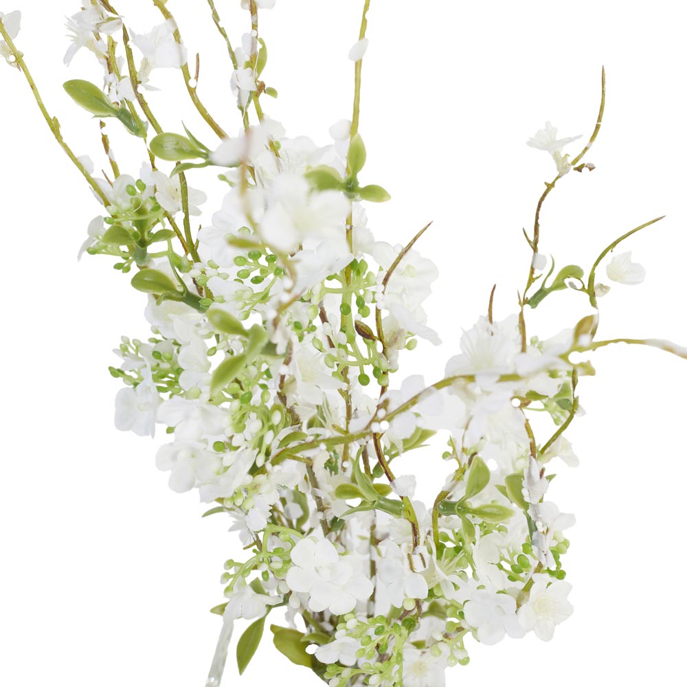 Snow Willow in glass vase Ø22x38cm